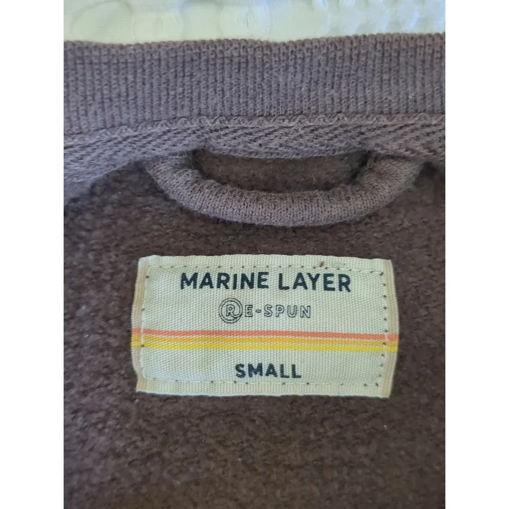 Marine Layer Signature Colorblock Retro Sweater in Brown Sunset Size Small Mens‎
